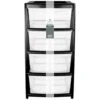 B&M 4 Tier Drawer - Black 1 B&M 4 Tier Drawer - Black -Home Decor Store 302305 set of 4 drawers black