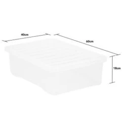 B&M Underbed Clear Storage Box With Lid 32L - Clear -Home Decor Store 314173 32l underbed storage box with lid clear 3
