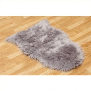 B&M Faux Sheepskin Rug 60 X 90cm - Grey 3 B&M Faux Sheepskin Rug 60 X 90cm - Grey