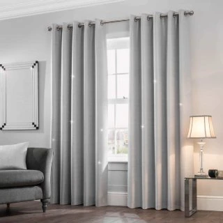 B&M Mystica Shimmer Thermal Lined Silver Curtains 66 X 90" 3 B&M Mystica Shimmer Thermal Lined Silver Curtains 66 X 90"