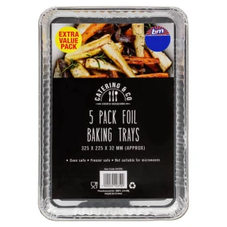 B&M Foil Baking Trays 5pk 3 B&M Foil Baking Trays 5pk