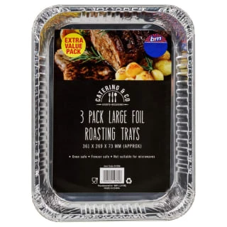 B&M Large Foil Baking Trays 3pk 3 B&M Large Foil Baking Trays 3pk