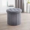 B&M Round Storage Ottoman - Grey -Home Decor Store 345786 round grey ottoman