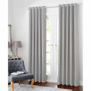 B&M Colorado Hopsack Fully Lined Eyelet Curtains 66 X 72" - Silver 3 B&M Colorado Hopsack Fully Lined Eyelet Curtains 66 X 72" - Silver