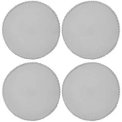 B&M Grey Round Pom Pom Placemats 4pk -Home Decor Store 355688 pom pom placemats grey 3