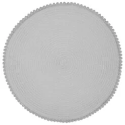 B&M Grey Round Pom Pom Placemats 4pk -Home Decor Store 355688 pom pom placemats grey 4