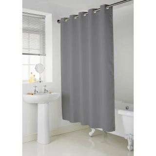 B&M Addis Hookless Textured Shower Curtain - Grey 3 B&M Addis Hookless Textured Shower Curtain - Grey