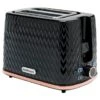 Goodmans Textured 2 Slice Toaster - Black & Rose Gold