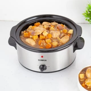 Tower 3.5L Slow Cooker - Stainless Steel 3 Tower 3.5L Slow Cooker - Stainless Steel