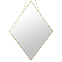 B&M Diamond Hanging Mirror - Gold -Home Decor Store 362622 diamond hanging mirror 2