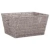 B&M Vannes Heart Cut Out Wicker Basket - Grey