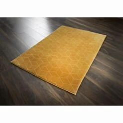 Geo Microplush Rug 60 X 110cm - Ochre