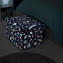 B&M Storage Ottoman Glow In The Dark – Space -Home Decor Store 367013 space glow in the dark ottoman storage
