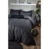 B&M Luna Waffle Double Duvet Set - Black -Home Decor Store 367718 367719 luna waffle black duvet set 1