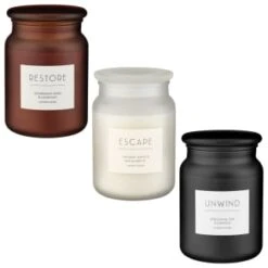 B&M Large Spa Scented Candle - Black - Unwind -Home Decor Store 368680 368679 368691 large spa candle group 2