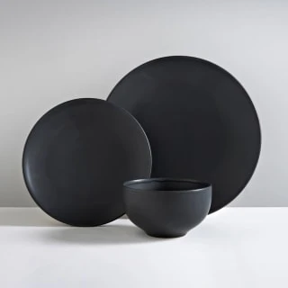 B&M Matte Black Dinner Set 12pc 3 B&M Matte Black Dinner Set 12pc
