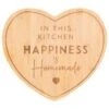 B&M Heart Bamboo Chopping Board With Slogan