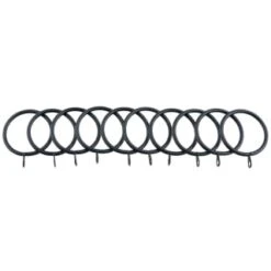 B&M Metal Curtain Rings 10pk - Black -Home Decor Store 369327 metal curtain rings black 3