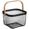 B&M Mesh Storage Basket With Bamboo Handle 1 B&M Mesh Storage Basket With Bamboo Handle -Home Decor Store 369475 mesh storage basket with bamboo handle
