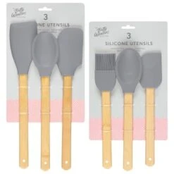 B&M Betty Winters Silicone Utensils 3pk - Grey -Home Decor Store 369972 3pk betty winters silicone utensils grey main