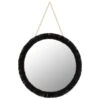 B&M Fringe Round Hanging Mirror - Black -Home Decor Store 370649 hanging circle mirror