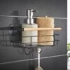 B&M Black Bamboo Bathroom Suction Caddy -Home Decor Store 373992 black bamboo shelf