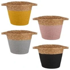 B&M Small Two Tone Wicker Basket - Pink 5 B&M Small Two Tone Wicker Basket - Pink -Home Decor Store 374392 374395 374393 374394 small two tone basket group 1