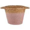 B&M Small Two Tone Wicker Basket - Pink -Home Decor Store 374392 small pink two tone basket