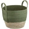 B&M Natural Wicker Basket - Green -Home Decor Store 374427 khaki and natural wicker basket