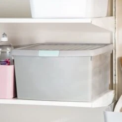 B&M Waffle Clip Box 25.5L - Grey -Home Decor Store 375472 grey 25 5l waffle clip box 3