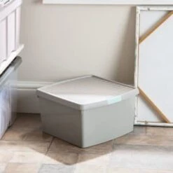 B&M Waffle Clip Box 25.5L - Grey -Home Decor Store 375472 grey 25 5l waffle clip box 4