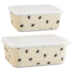 B&M Rectangular Tubs 2pk - Bees -Home Decor Store 375968 2pk reuse and repurpose rectangle tubs bee 3
