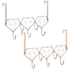 B&M Diamond Geo Overdoor Hooks - Rose Gold -Home Decor Store 377705 diamon geo over door hook main