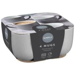 Simply Everyday Gloss Mugs 4pk - Grey 8 Simply Everyday Gloss Mugs 4pk - Grey -Home Decor Store 380120 4pk simply everyday mugs grey 2