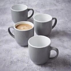 Simply Everyday Gloss Mugs 4pk - Grey 10 Simply Everyday Gloss Mugs 4pk - Grey -Home Decor Store 380120 4pk simply everyday mugs grey