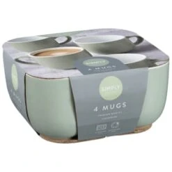 Simply Everyday Gloss Mugs 4pk - Sage -Home Decor Store 380123 4pk simply everyday mugs sage 2