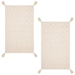 B&M Homestead Embossed Tea Towels With Tassels 2pk - Natural -Home Decor Store 380229 2pk homestead embossed tea towel with tassels 2