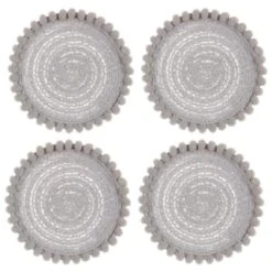 B&M Pom Pom Coasters - Grey 4pk -Home Decor Store 380383 4pk harmony pom pom coasters grey 2