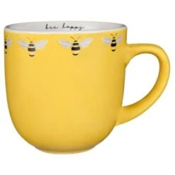 B&M Bee Happy Printed Mugs - 4pk -Home Decor Store 380506 4pk printed mugs bee happy yellow