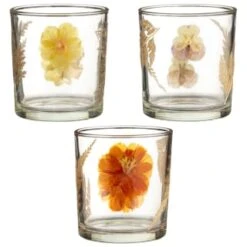 B&M Dried Flowers Tealight Holder - Orange -Home Decor Store 380589 dried flowers tealight holder group