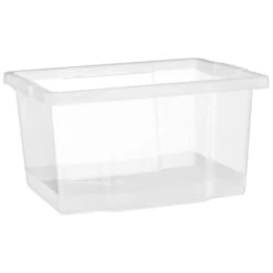 B&M Clear Storage Boxes With Lids 3pk 20L -Home Decor Store 384092 20l lidded box 3pk 2