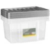 B&M Clear Storage Boxes With Lids 3pk 20L -Home Decor Store 384092 20l lidded box 3pk 3