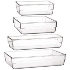 Clear Organiser Plastic Tray - Large -Home Decor Store 384976 384977 384978 384984 clear organiser tray group 1