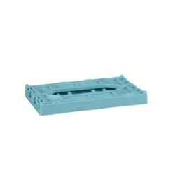 Mini Stacking Fold Flat Crate 22.2 X 15 X 8.7cm - Teal -Home Decor Store 384982 home essebtials mini stacking fold flat crate soft teal 3