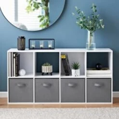 New Release -Home Decor Store 385647 lokken 8 cube shelving with 4 baskets