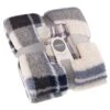 Simply Everyday Check Sherpa Throw - Navy -Home Decor Store 388694 navy check sherpa throw