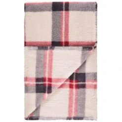 Simply Everyday Check Sherpa Throw - Red 8 Simply Everyday Check Sherpa Throw - Red -Home Decor Store 388703 red check sherpa throw 3