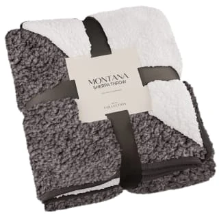 B&M Montana Two Tone Sherpa Throw - Charcoal 3 B&M Montana Two Tone Sherpa Throw - Charcoal