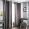 B&M Oxford Grey Black Out Curtains With Eyelets 66 X 72" -Home Decor Store 388918 388919 388920 388921 oxford grey black out curtain with eyelets 3