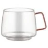 B&M Glass Mug With Coloured Handle -Home Decor Store 390328 glass mug with coloured handle